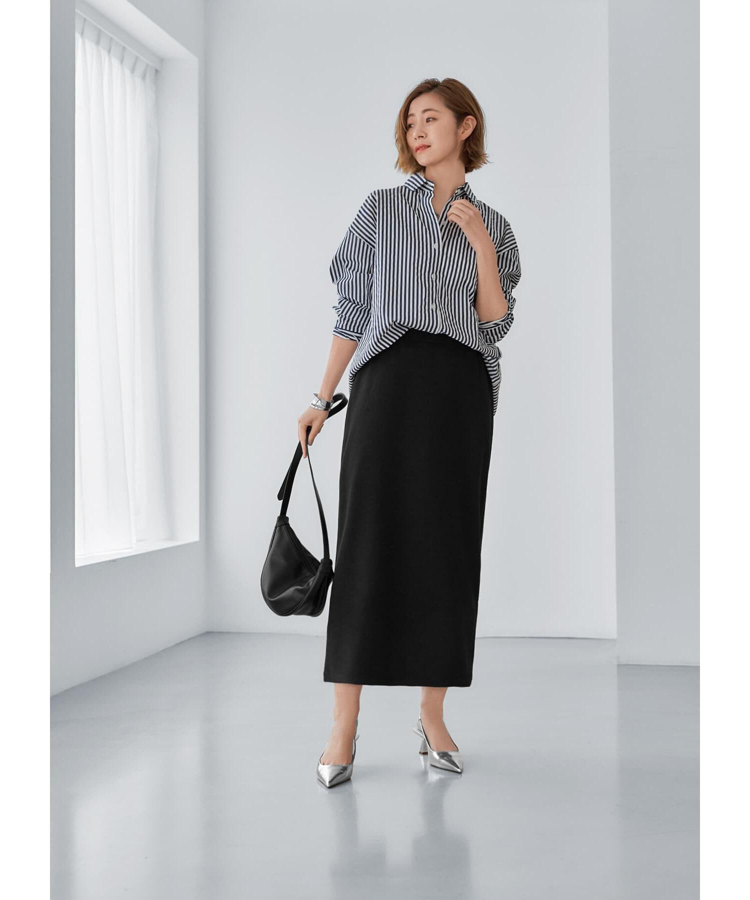 STYLE DELI「表面リブストレッチペンシルスカート」|スカート|