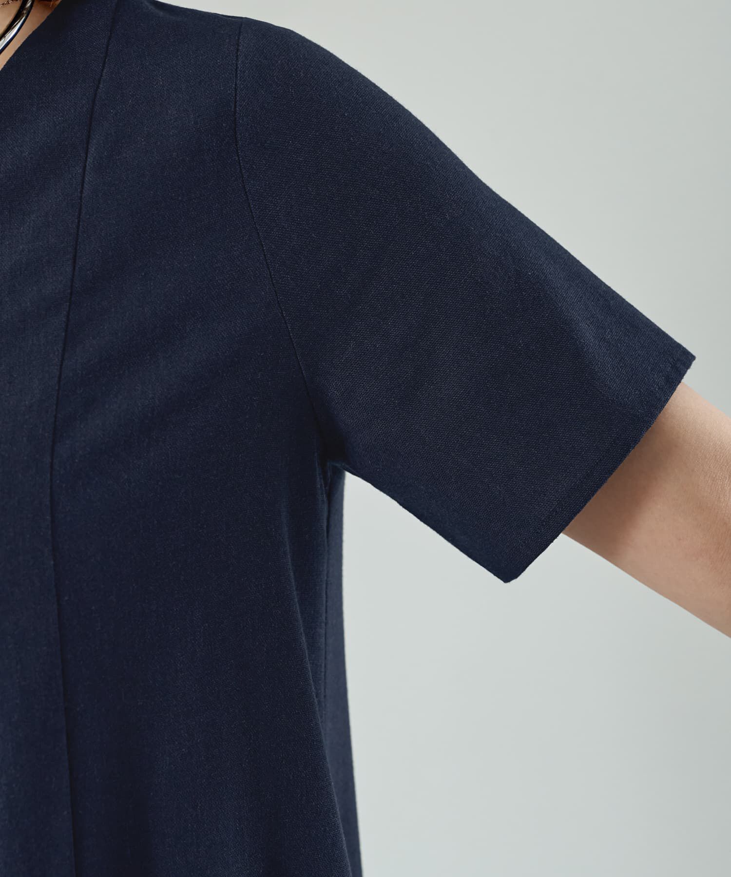 STYLE DELI「綿麻ポケット切替フレアロングワンピース」|ワンピース|