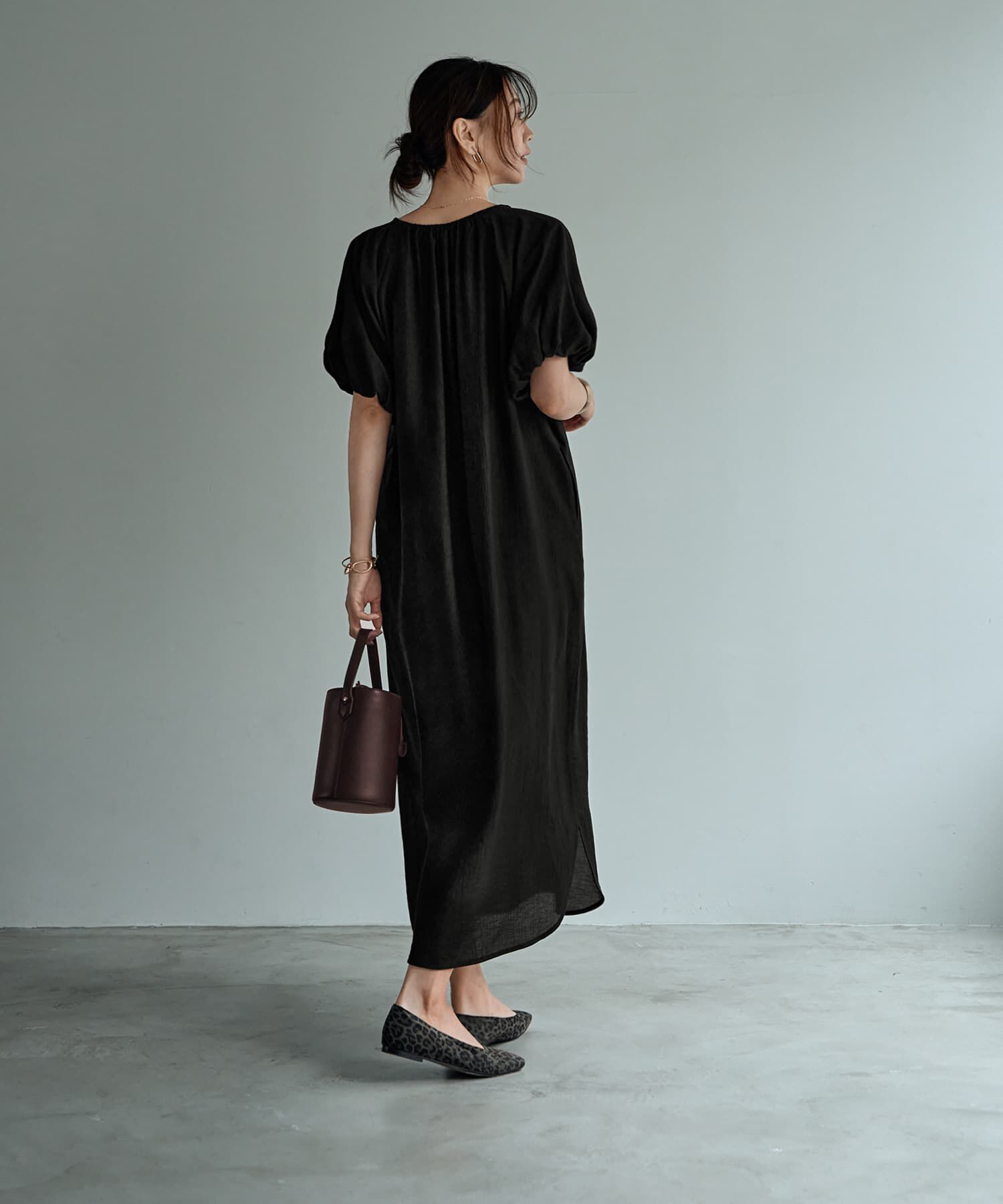STYLE DELI「バルーンスリーブラグラン楊柳ワンピース」|ワンピース|