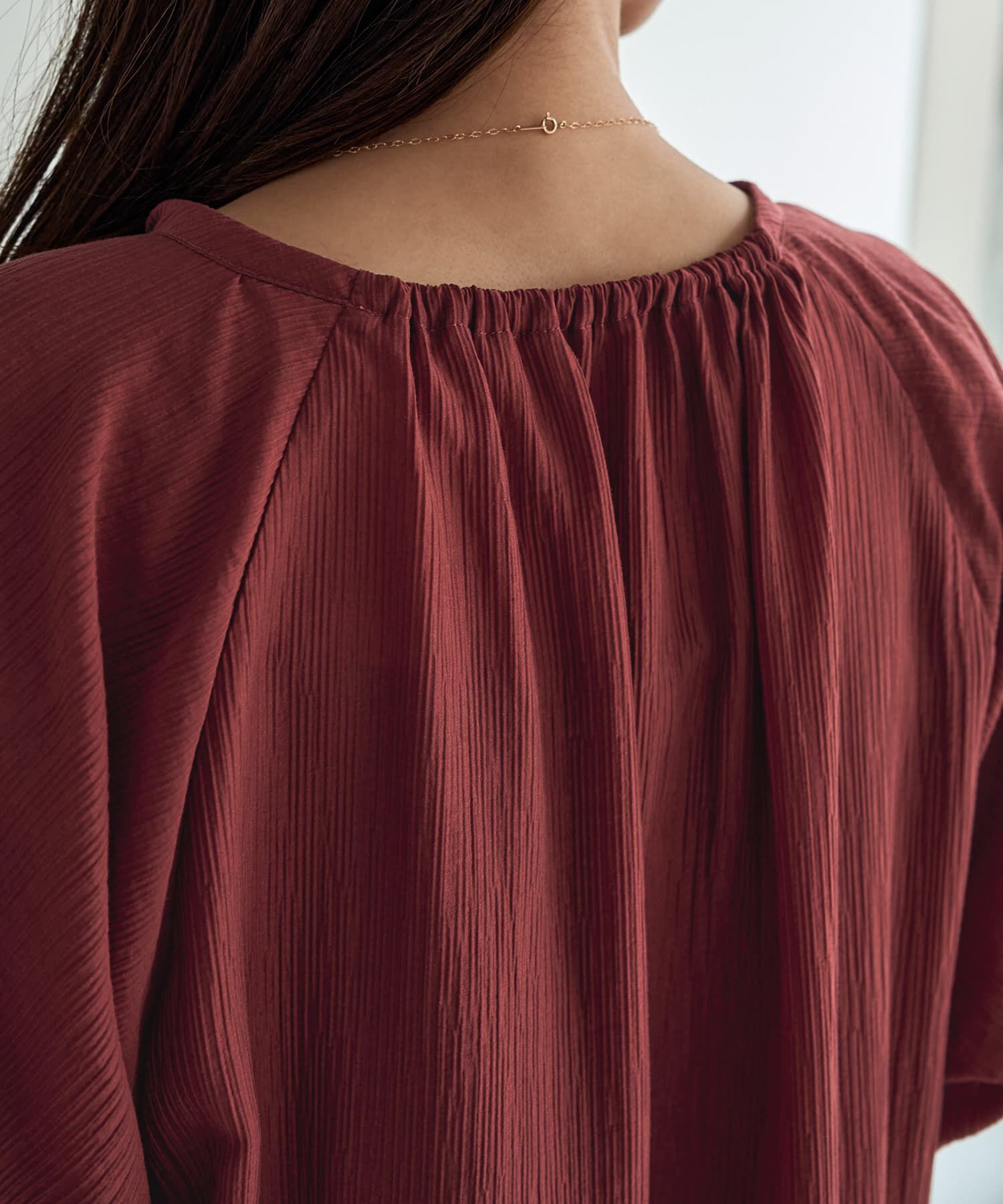 STYLE DELI「バルーンスリーブラグラン楊柳ワンピース」|ワンピース|