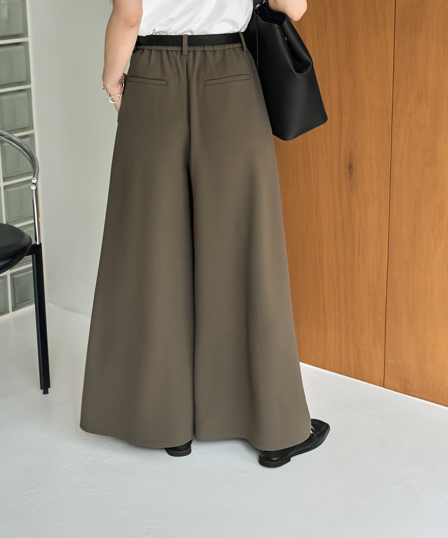 STYLE DELI「縦織り落ち感ワイドパンツ」|スラックス|