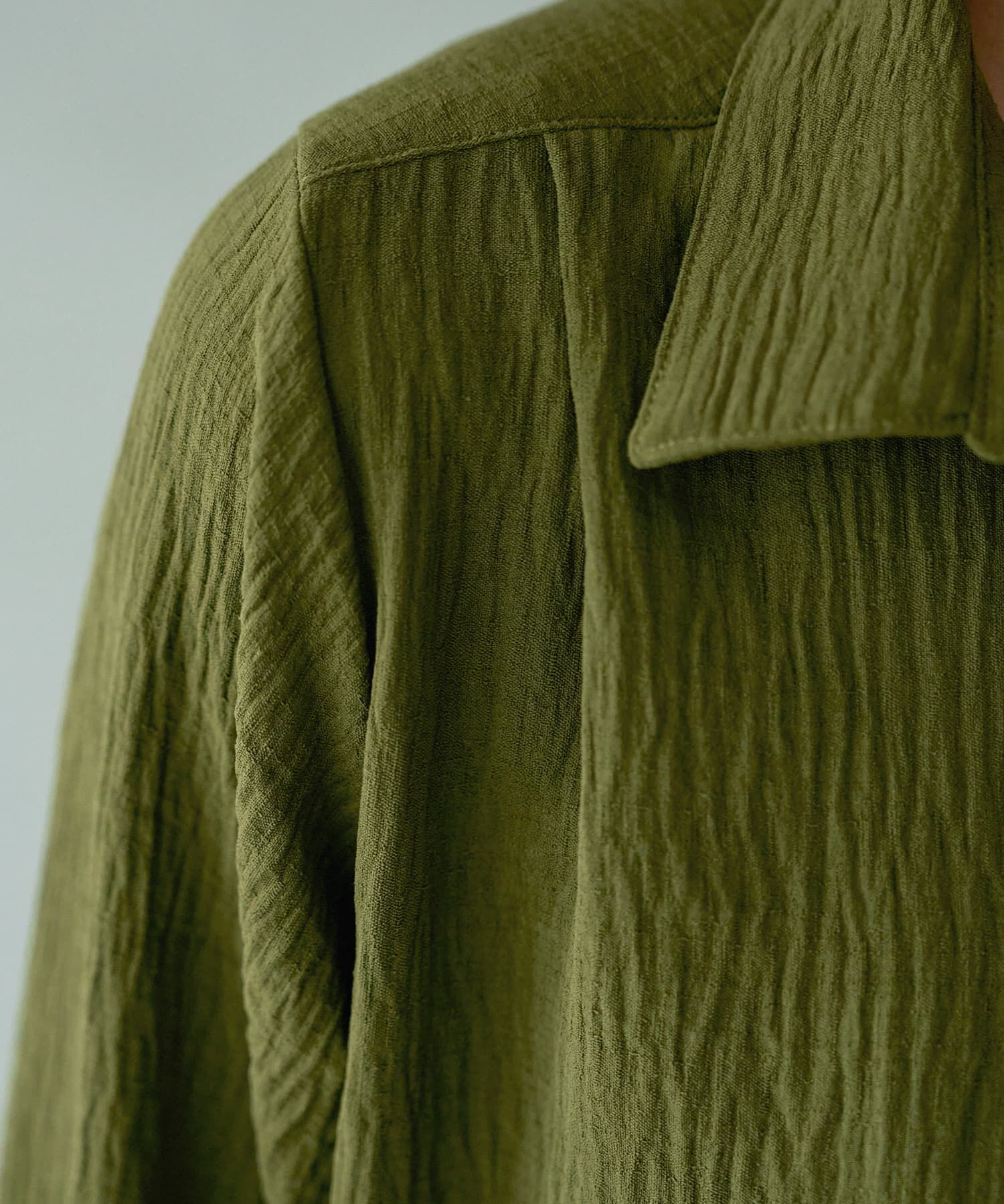 STYLE DELI「シボ入りガーゼ調V開きシャツ」|シャツ・ブラウス|