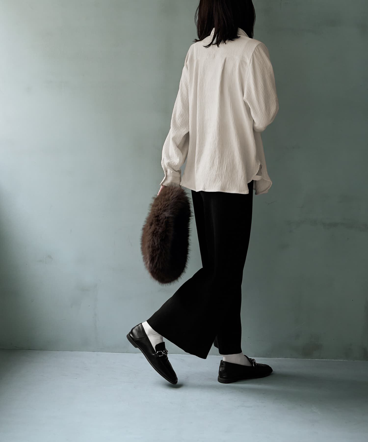 STYLE DELI「シボ入りガーゼ調V開きシャツ」|シャツ・ブラウス|