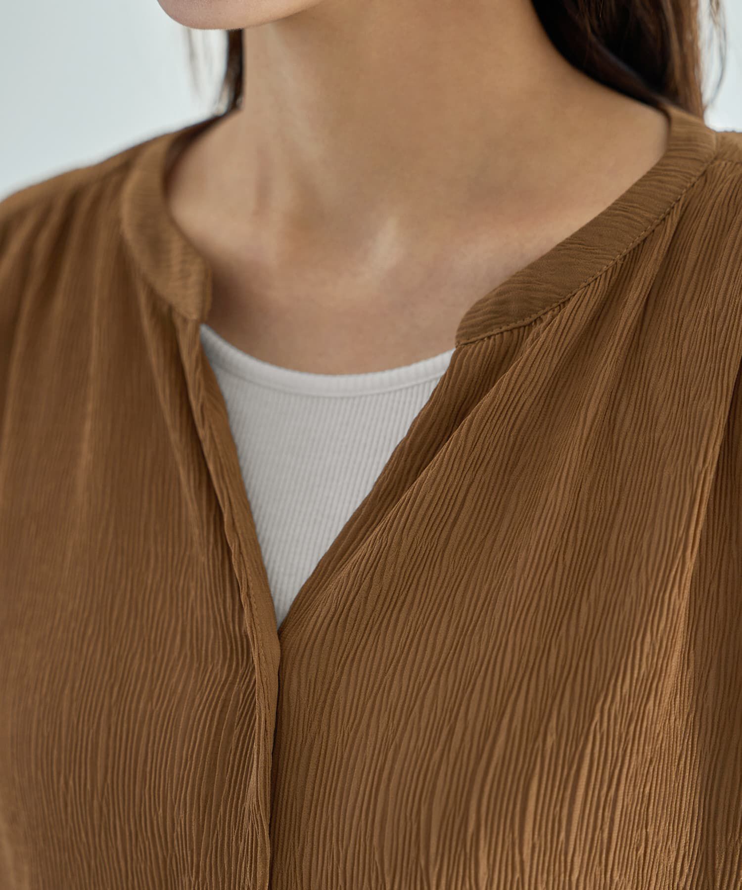 STYLE DELI「シャーリングシフォン楊柳風ブラウス」|シャツ・ブラウス|