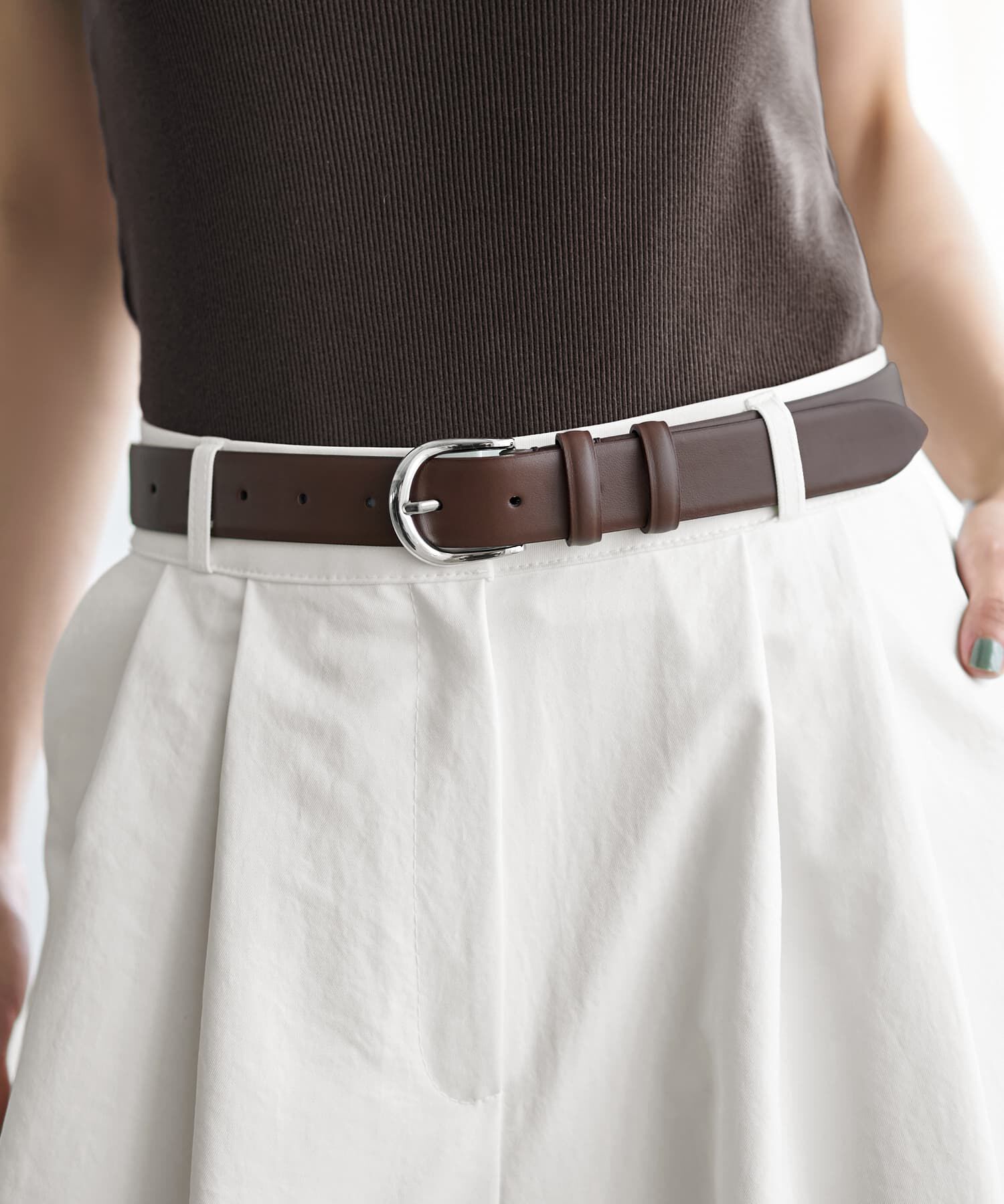 STYLE DELI「少し太めな30mmのリアルレザーベルト」|ベルト|ブラウン