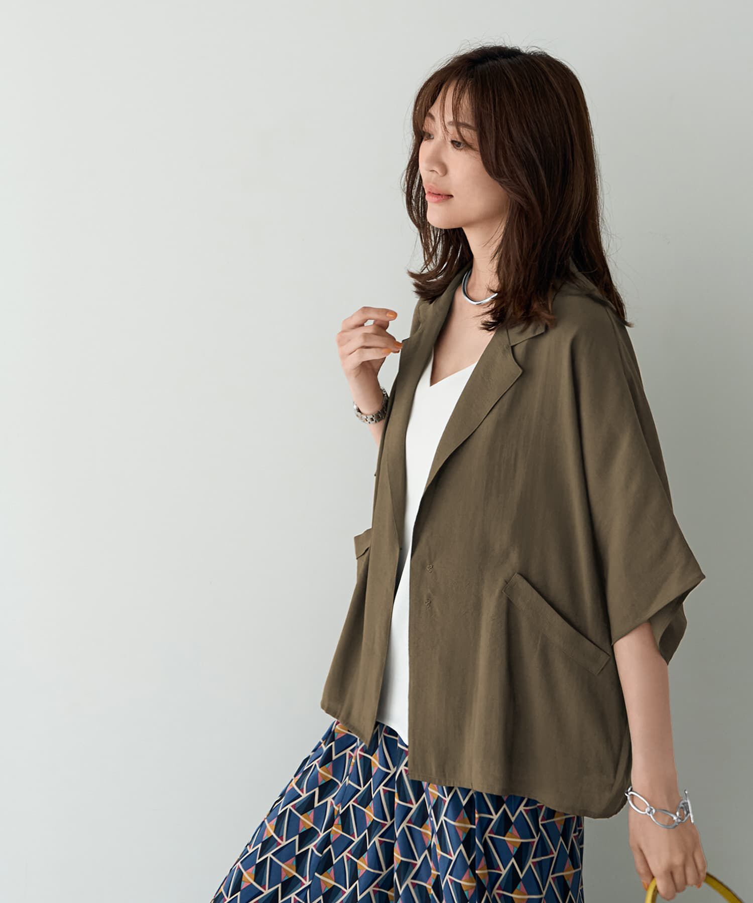 STYLE DELI「薄っすらシアーシャツジャケット」|テーラードジャケット|