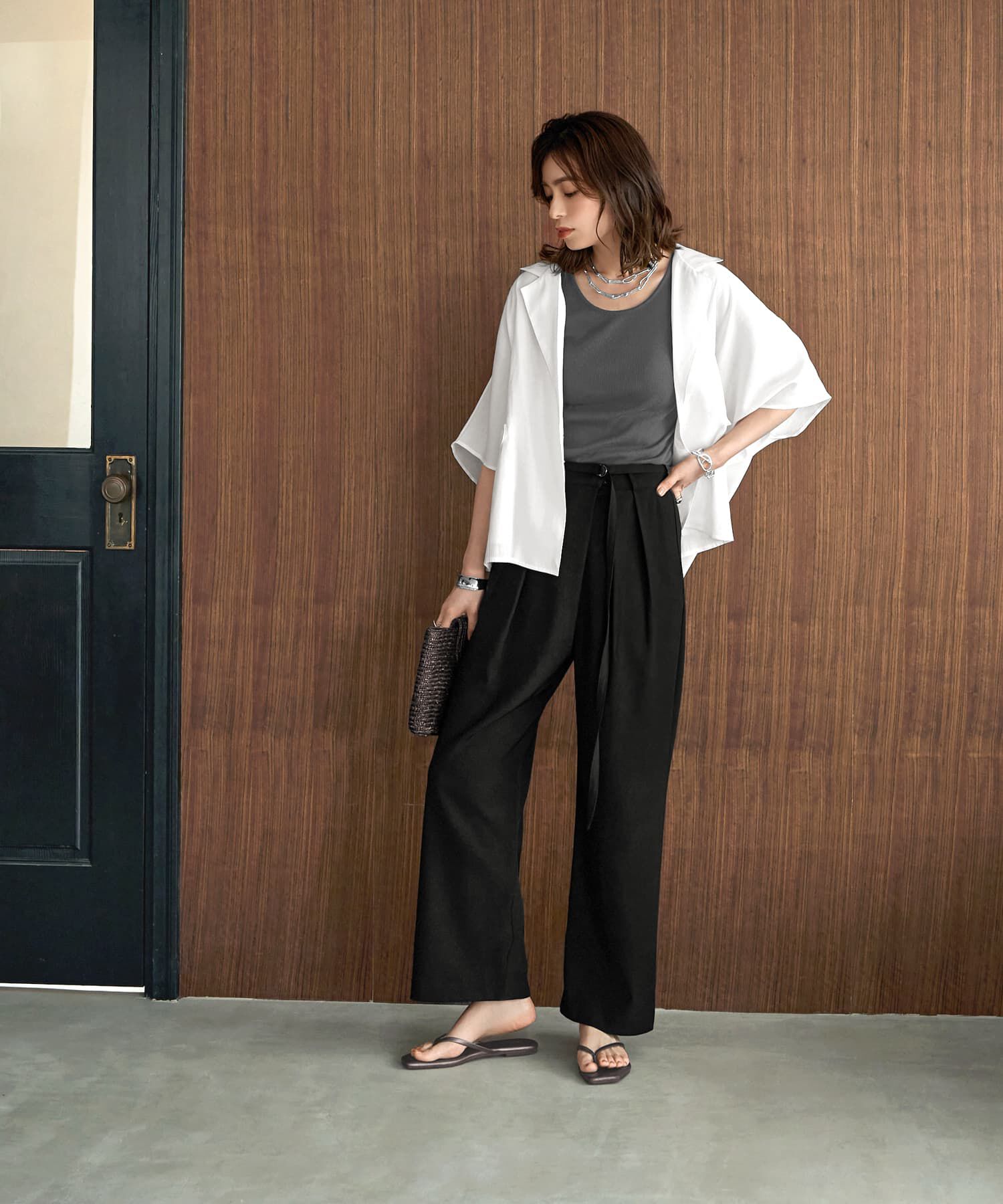 STYLE DELI「薄っすらシアーシャツジャケット」|テーラードジャケット|