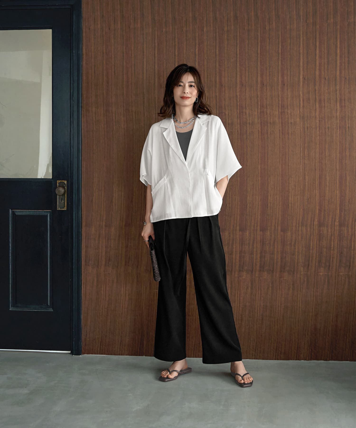 STYLE DELI「薄っすらシアーシャツジャケット」|テーラードジャケット|