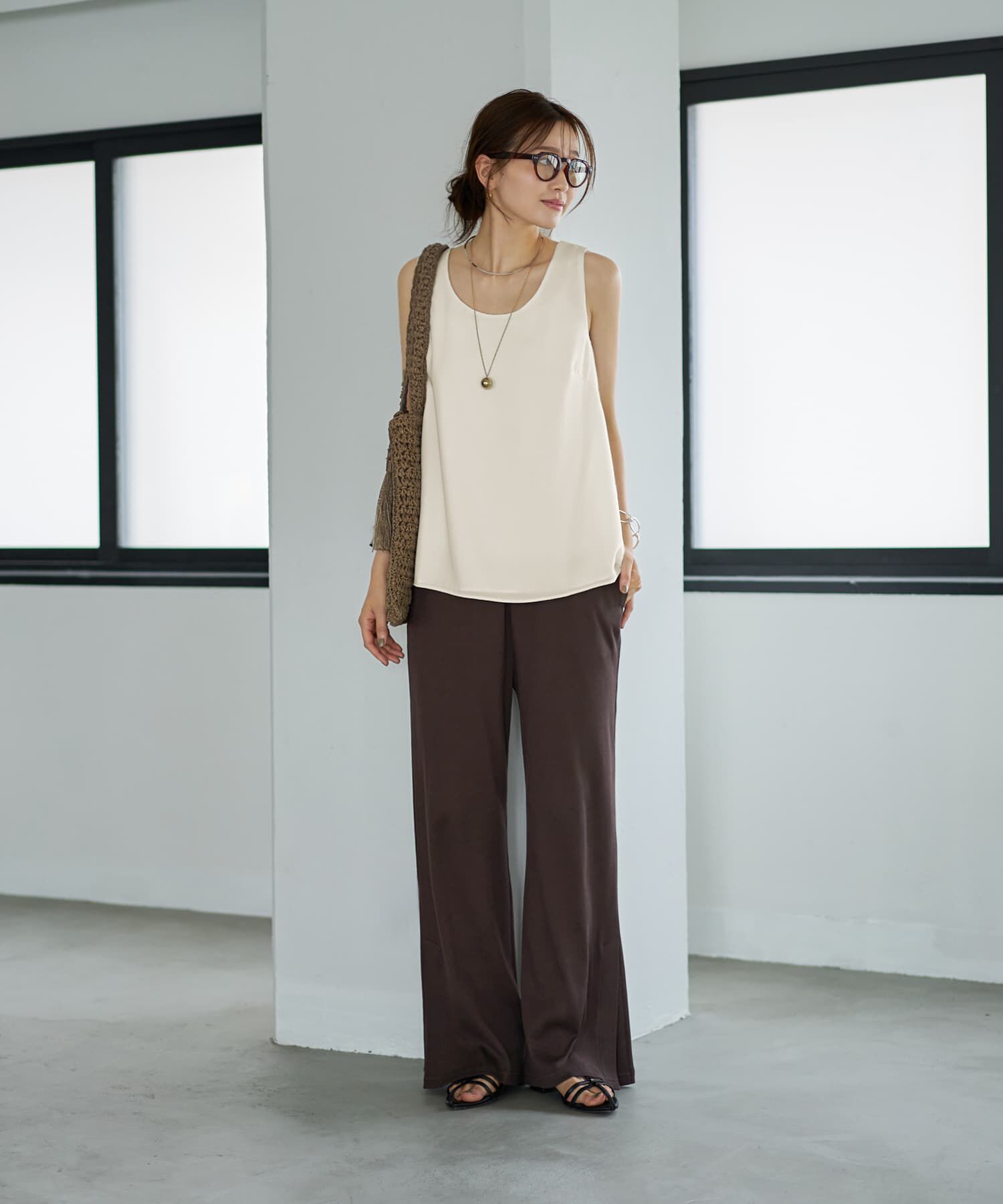  「透けないジョーゼットタンクトップ」|タンクトップ|