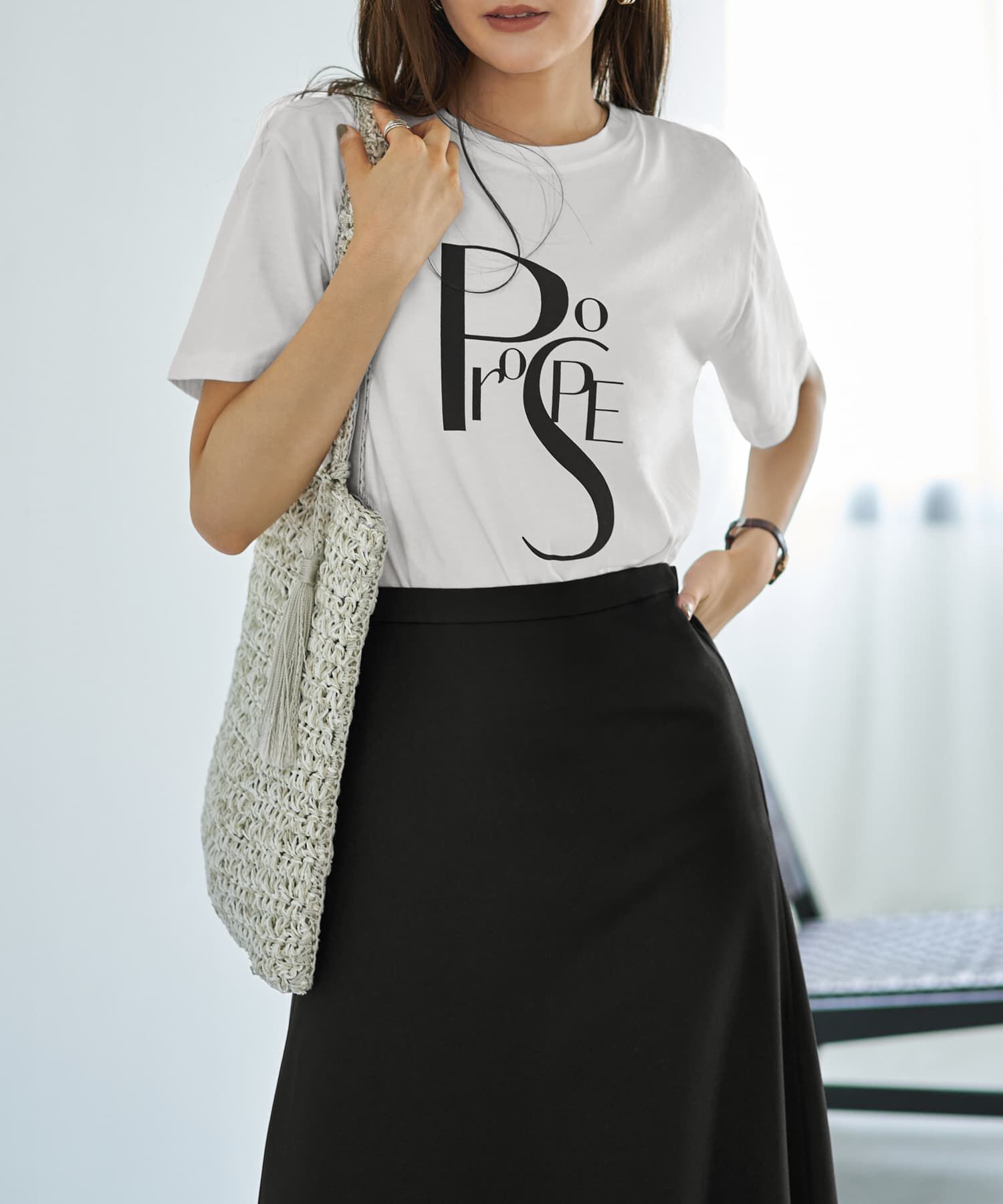 STYLE DELI「デザイン配置ロゴTシャツ」|Tシャツ・カットソー|ホワイト