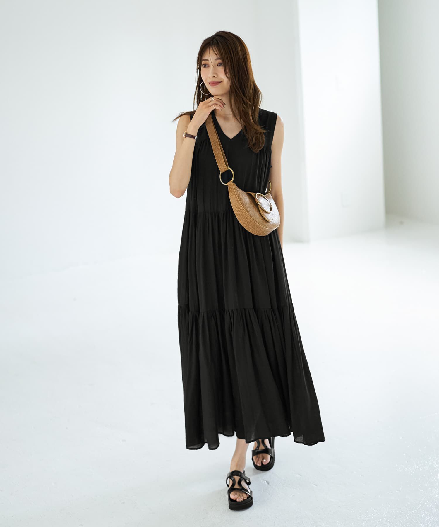 STYLE DELI「【LUXE】楊柳ティアードサマードレスB」|ワンピース|