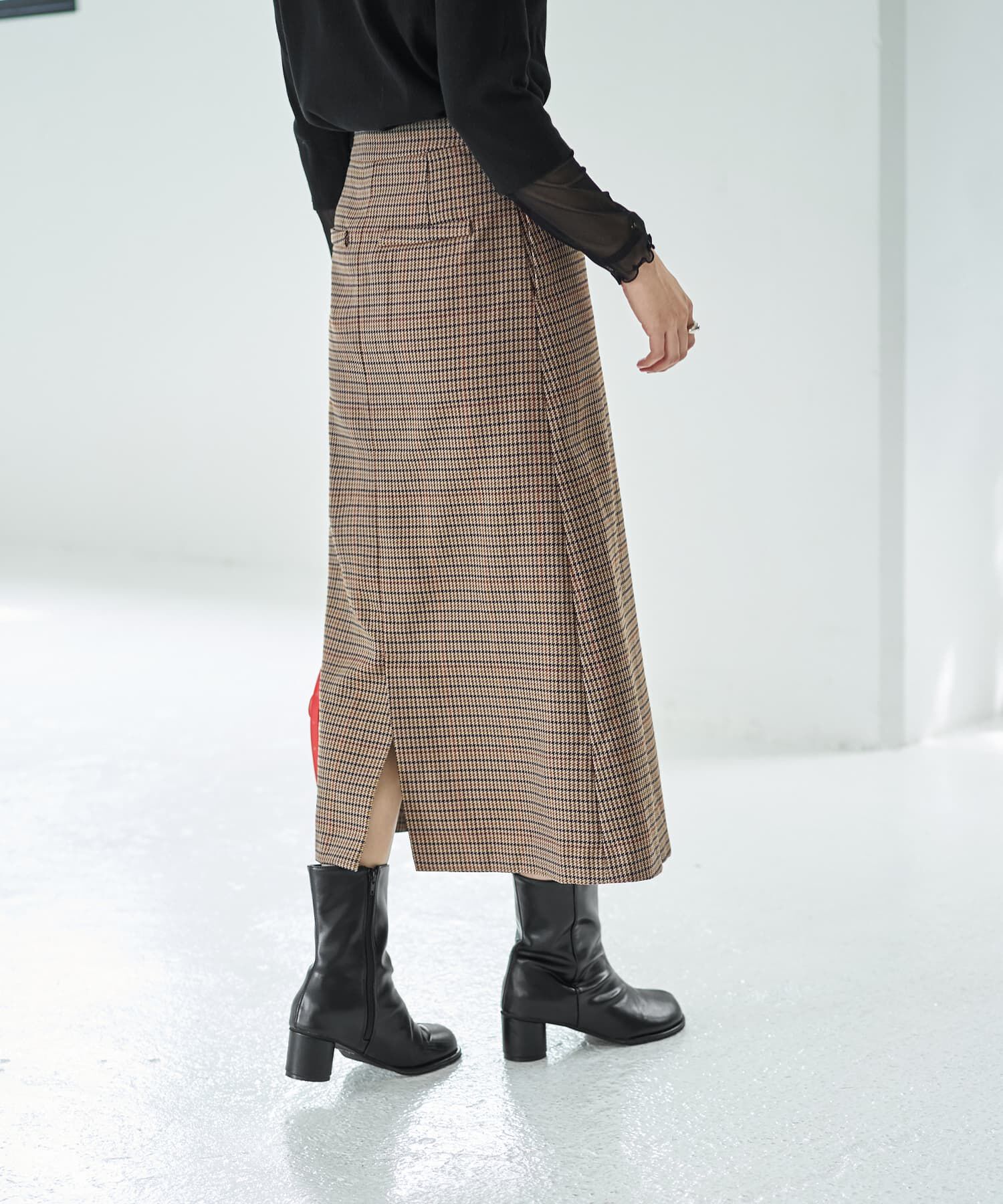 STYLE DELI「グレンチェック柄Aラインスカート」|スカート|