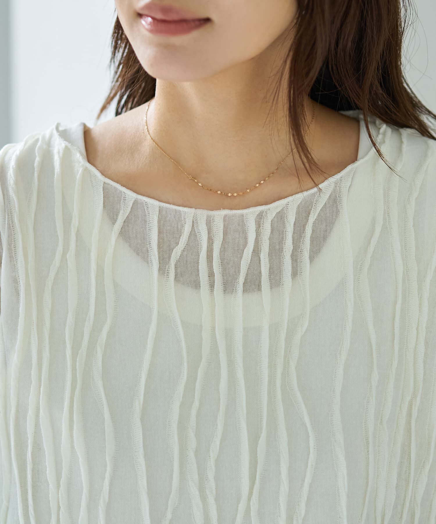 STYLE DELI「ウェーブラインガーゼトップス」|Tシャツ・カットソー|