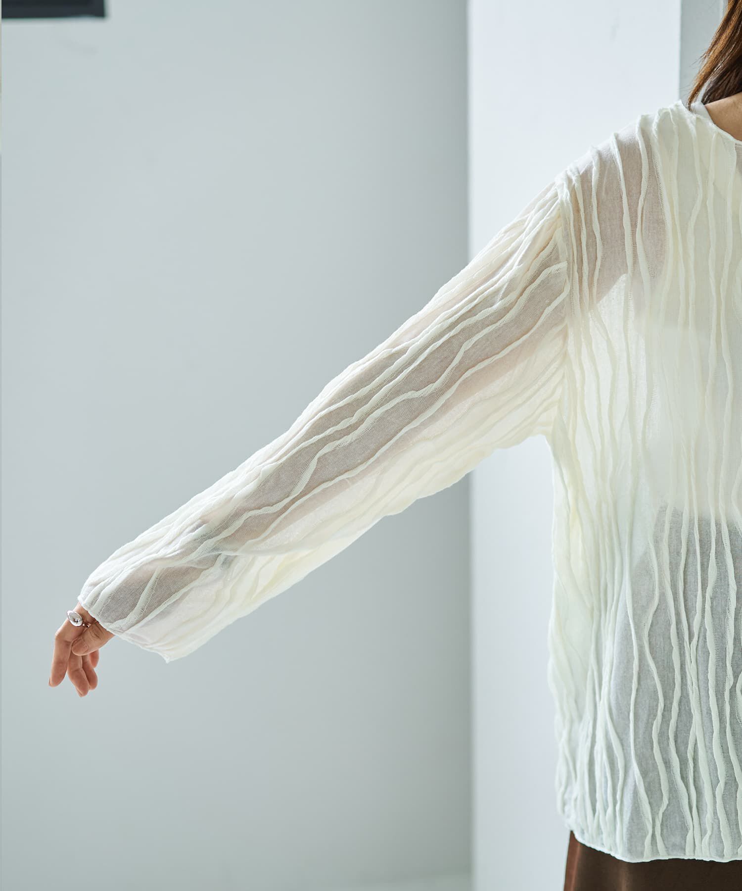 STYLE DELI「ウェーブラインガーゼトップス」|Tシャツ・カットソー|