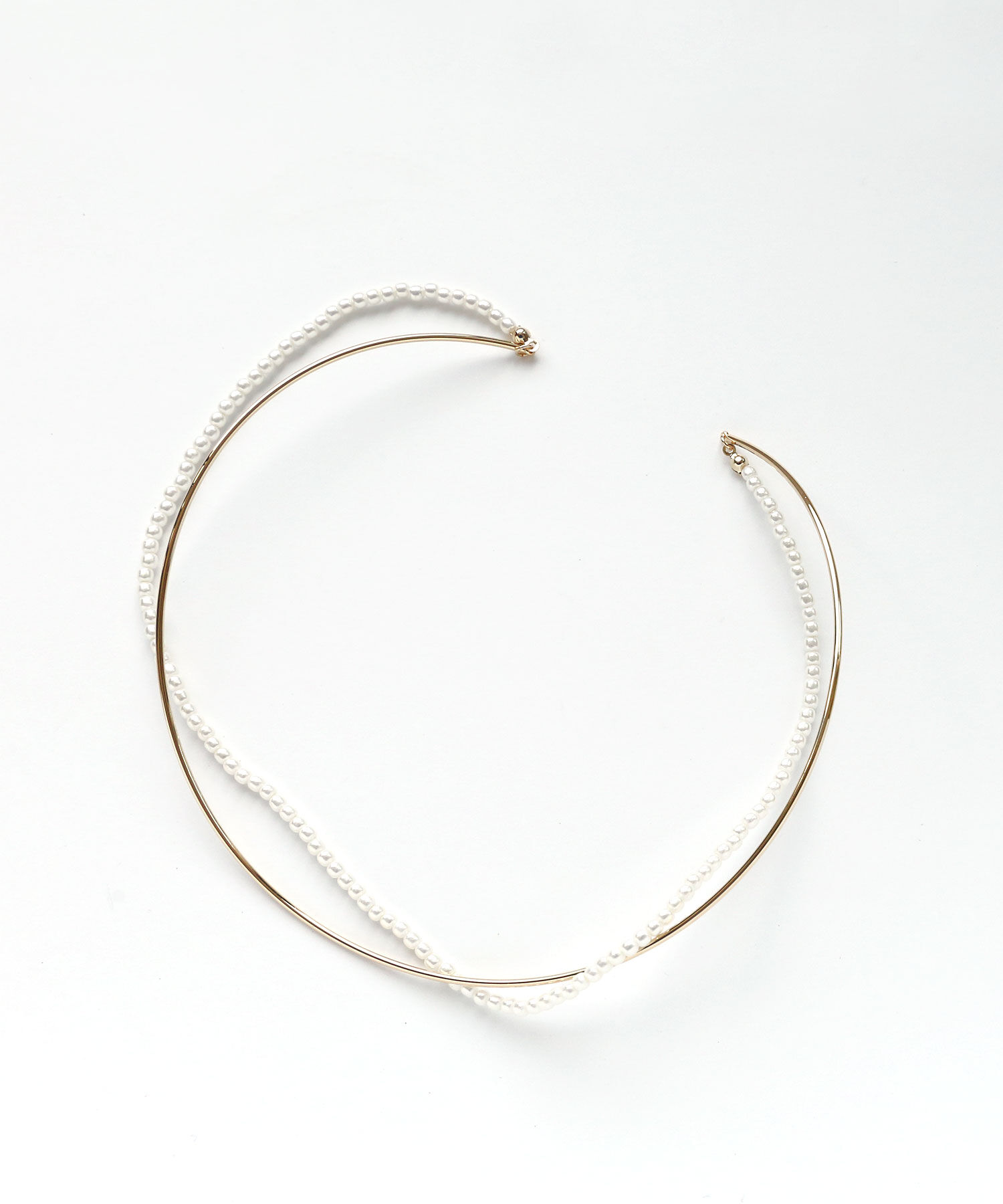 colleca la「メタル&times;パール 2連チョーカー」|ネックレス|