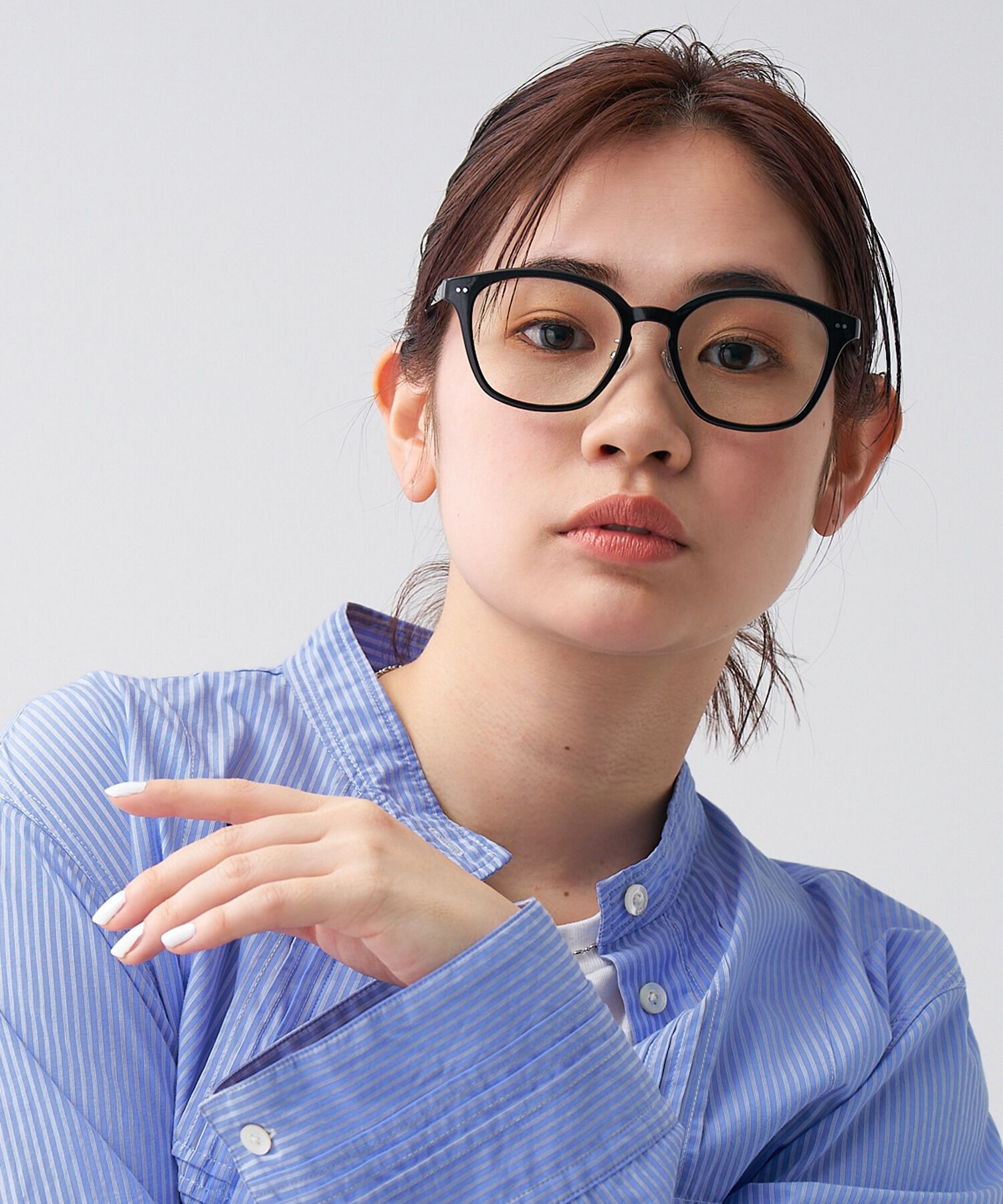  「ウェリントン型 クリアレンズサングラス｜紫外線100%カットクリアサングラス」|サングラス|ブラック