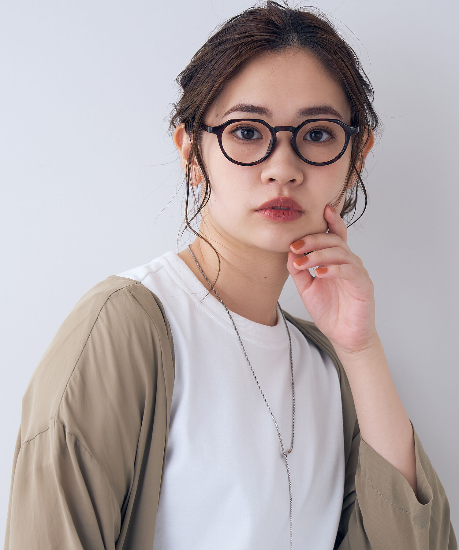  「ボストン型 メガネ｜ クラウンパント 軽量 黒縁 クリア フレーム  レンズ交換券付き GO」|メガネ|ブラウン