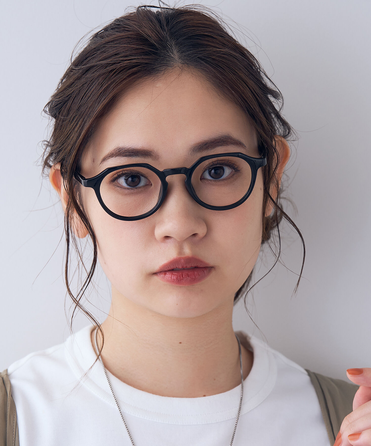  「ボストン型 メガネ｜ クラウンパント 軽量 黒縁 クリア フレーム  レンズ交換券付き GO」|メガネ|