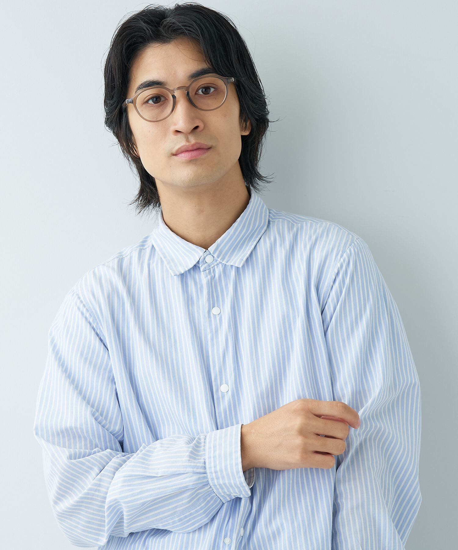  「ボストン型 メガネ｜ クラウンパント 軽量 黒縁 クリア フレーム  レンズ交換券付き GO」|メガネ|