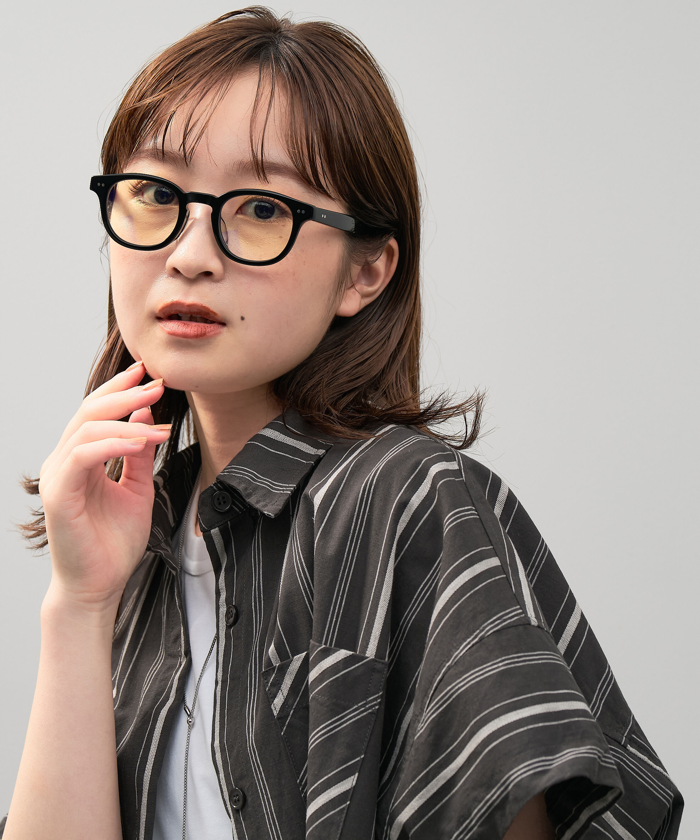  「【WEB限定】ウェリントン型 PCメガネ｜ブルーライトカットメガネ｜50%カット｜太縁 黒縁 べっ甲」|メガネ|