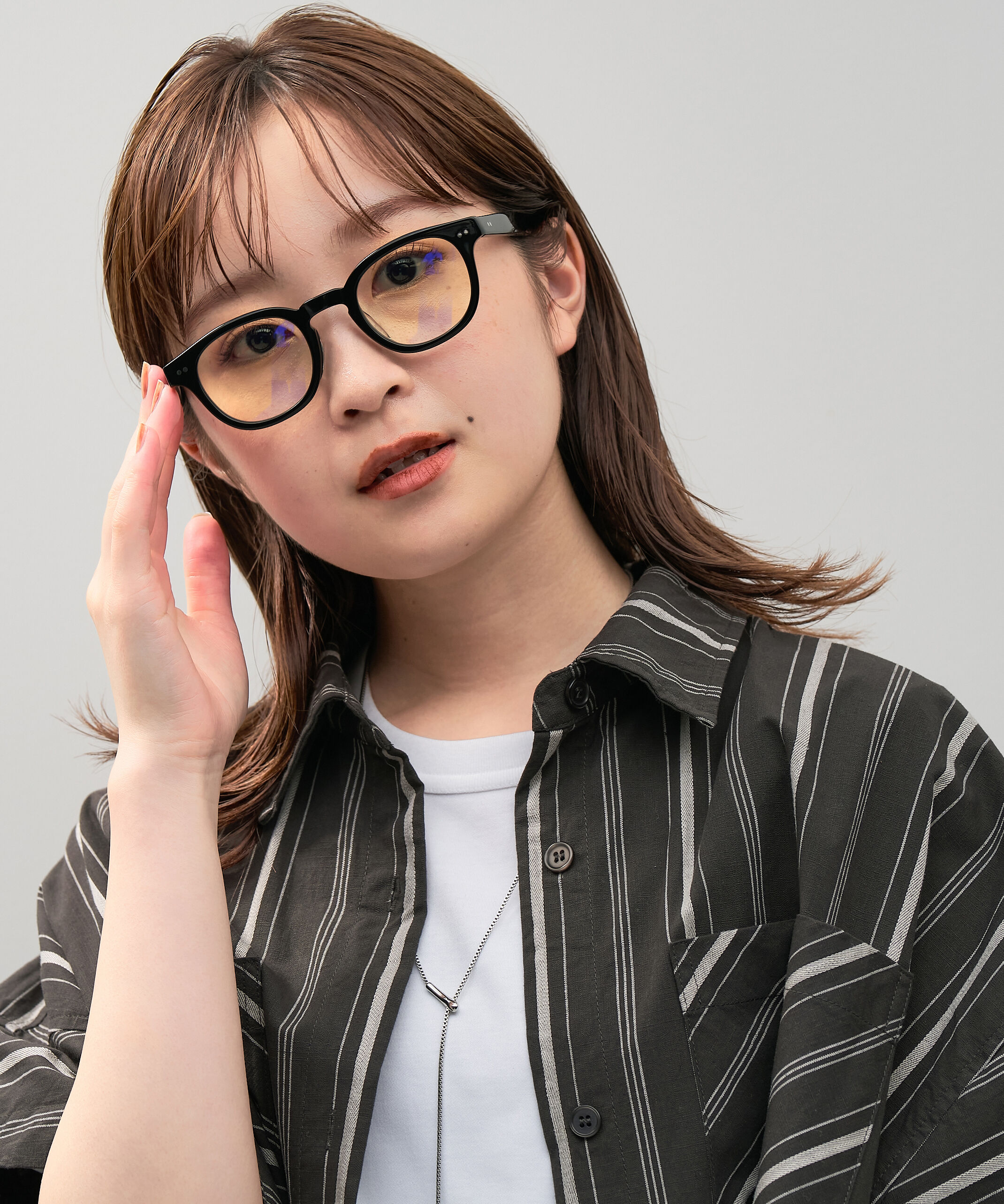  「【WEB限定】ウェリントン型 PCメガネ｜ブルーライトカットメガネ｜50%カット｜太縁 黒縁 べっ甲」|メガネ|