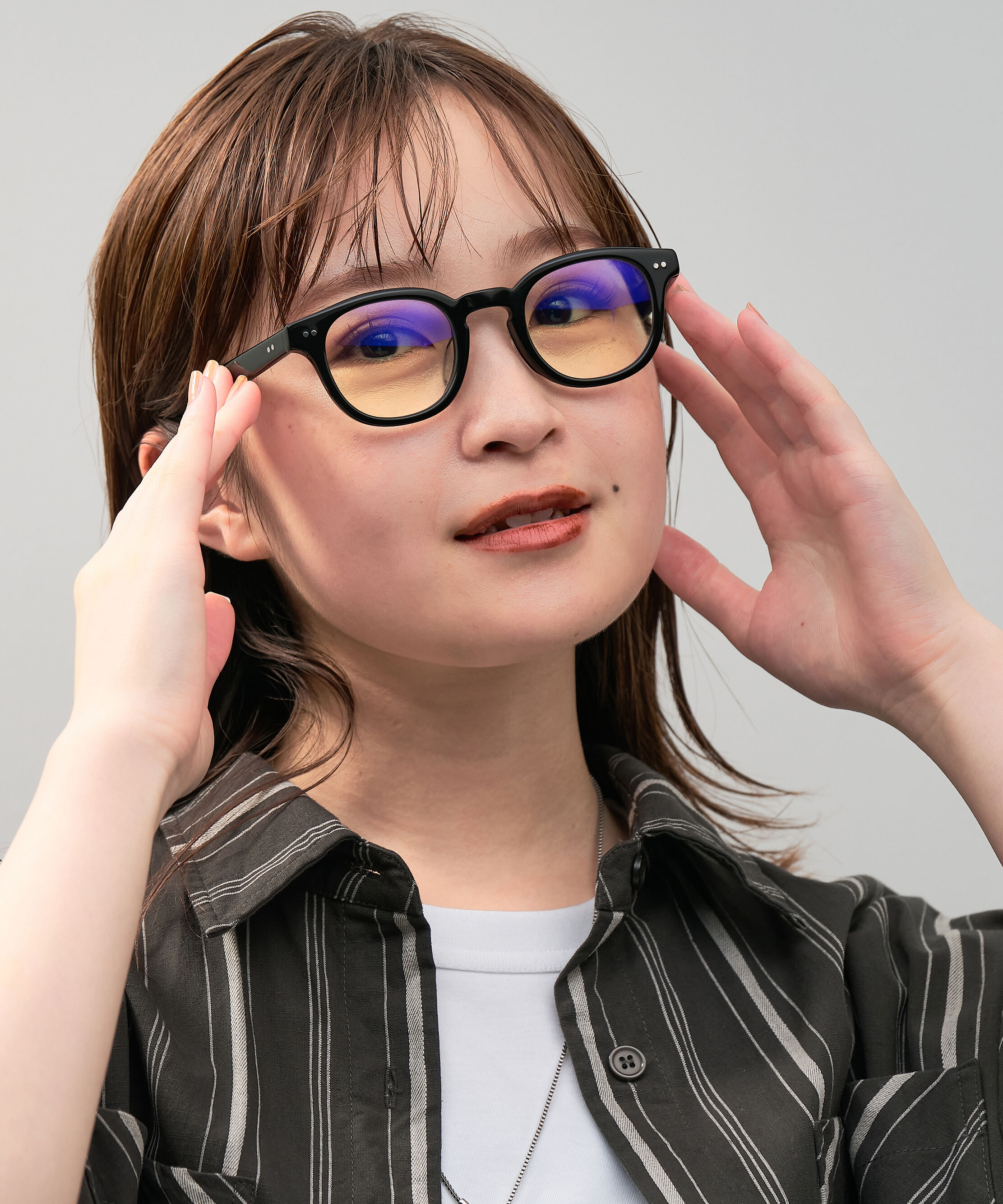  「【WEB限定】ウェリントン型 PCメガネ｜ブルーライトカットメガネ｜50%カット｜太縁 黒縁 べっ甲」|メガネ|