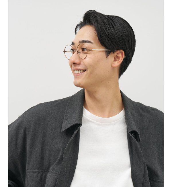  「[中顔面短縮みえメガネ]Zoff｜メガネ｜メタルフレーム 伊達・度付き｜FASHION METAL レンズ交換券付」|メガネ|薄ブラウン1