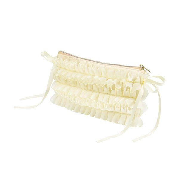  「メガネケース｜メガネケース サングラスケース リボン フリル ポーチ｜Zoff｜」|サングラス|ベージュ1