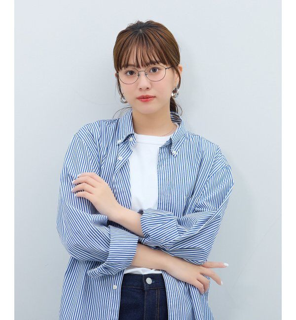  「オーバル型 メガネ | メタル 大人可愛い 伊達メガネ レディース レンズ交換券付」|メガネ|