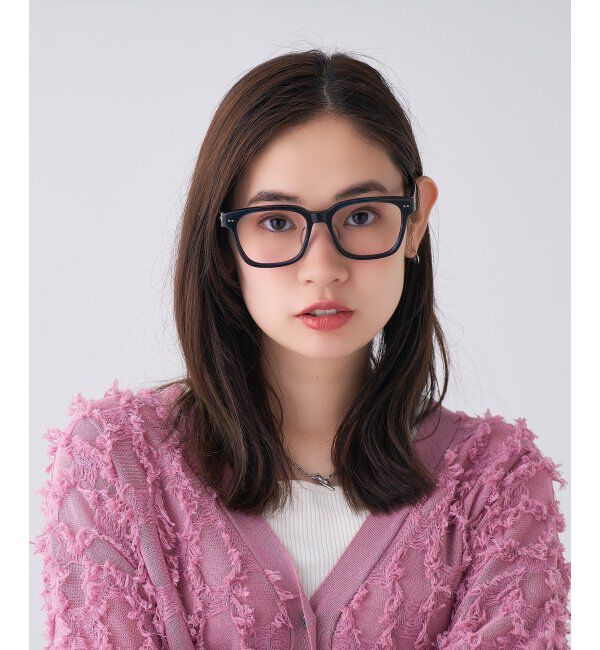  「 ウェリントン型 メガネ | 四角 黒縁フレーム 伊達めがね 度付きユニセックス  CLASSIC  レンズ交換券付」|メガネ|濃ブルー