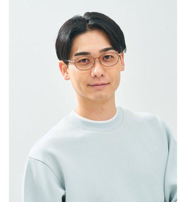  「オーバル型 メガネ | レザー調 ラバーテンプル ズレ落ち防止 眼鏡 伊達・度付き眼鏡  レンズ交換券付」|メガネ|