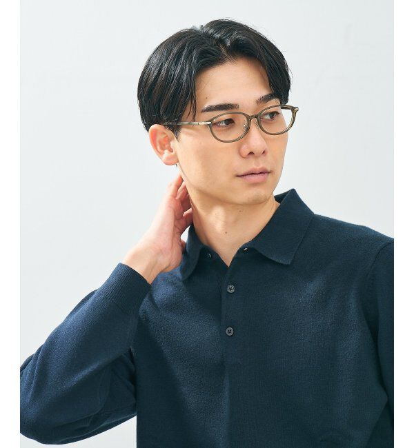  「オーバル型 メガネ | レザー調 ラバーテンプル ズレ落ち防止 眼鏡 伊達・度付き眼鏡  レンズ交換券付」|メガネ|