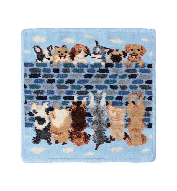 FEILER「ピーピングパピー　ハンカチ」|ハンカチ|ペールブルー