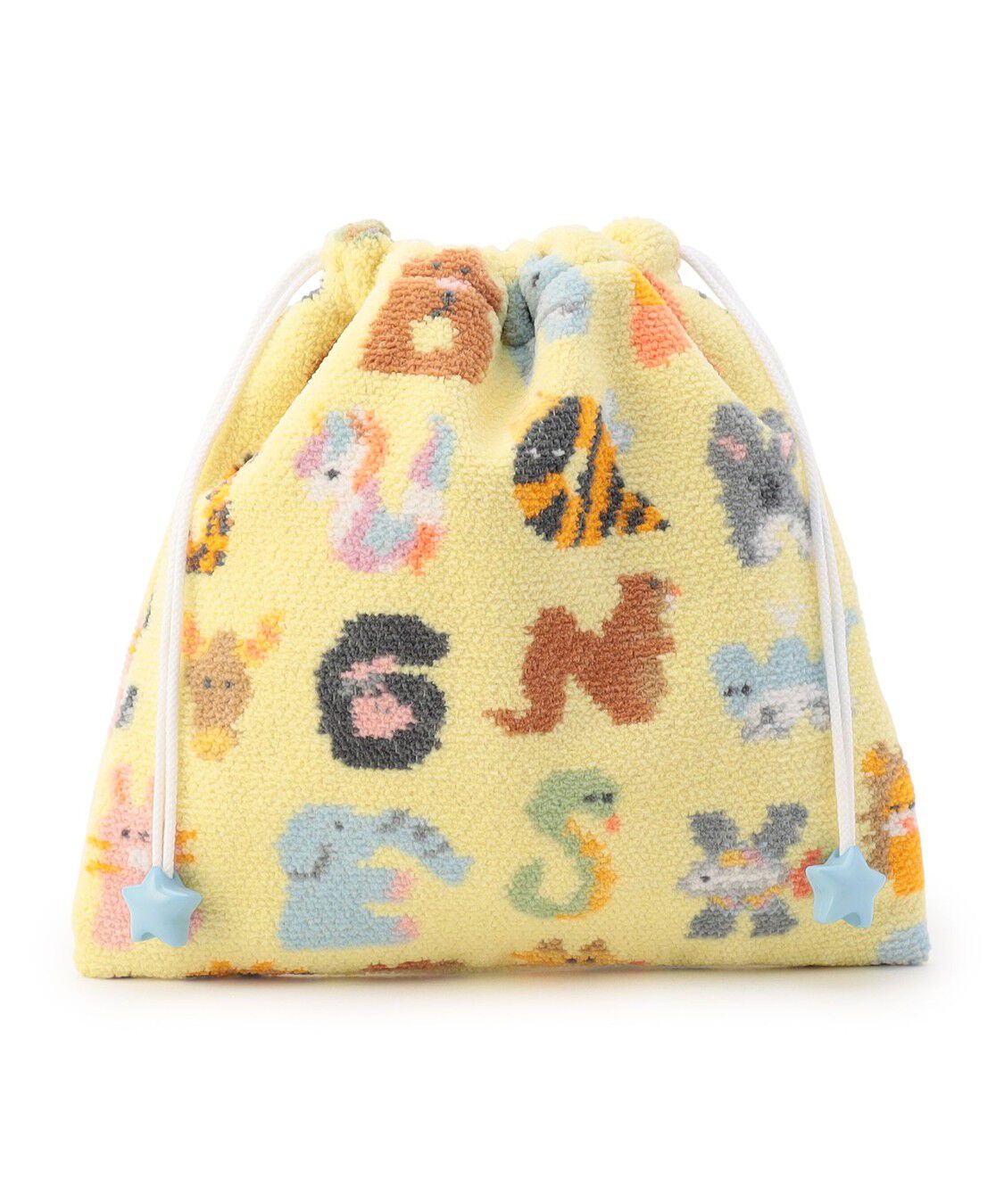 LOVERARY BY FEILER「エービーシーズー　巾着　L/ABC-257112」|ポーチ|ペールイエロー