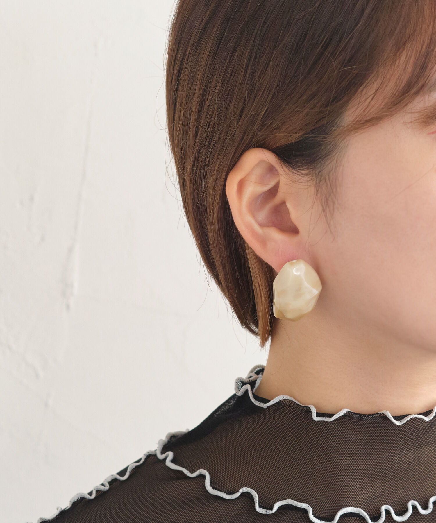 Phoebe+「【sfy】marble stone pairイヤリング　ベージュ&times;パープル」|イヤリング|マルチ1