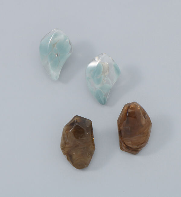 Phoebe+「【sfy】marble stone pairイヤリング　ブラウン&times;ブルー」|イヤリング|マルチ1