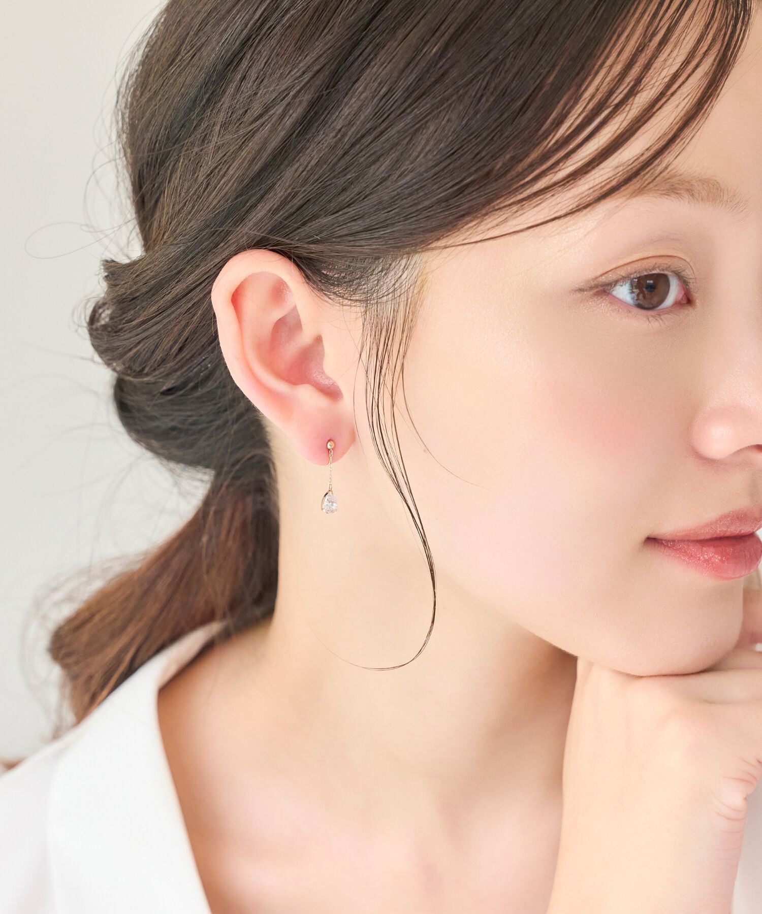 Phoebe「【 K10 】ドロップビジューイヤリング/BOX付き」|イヤリング|
