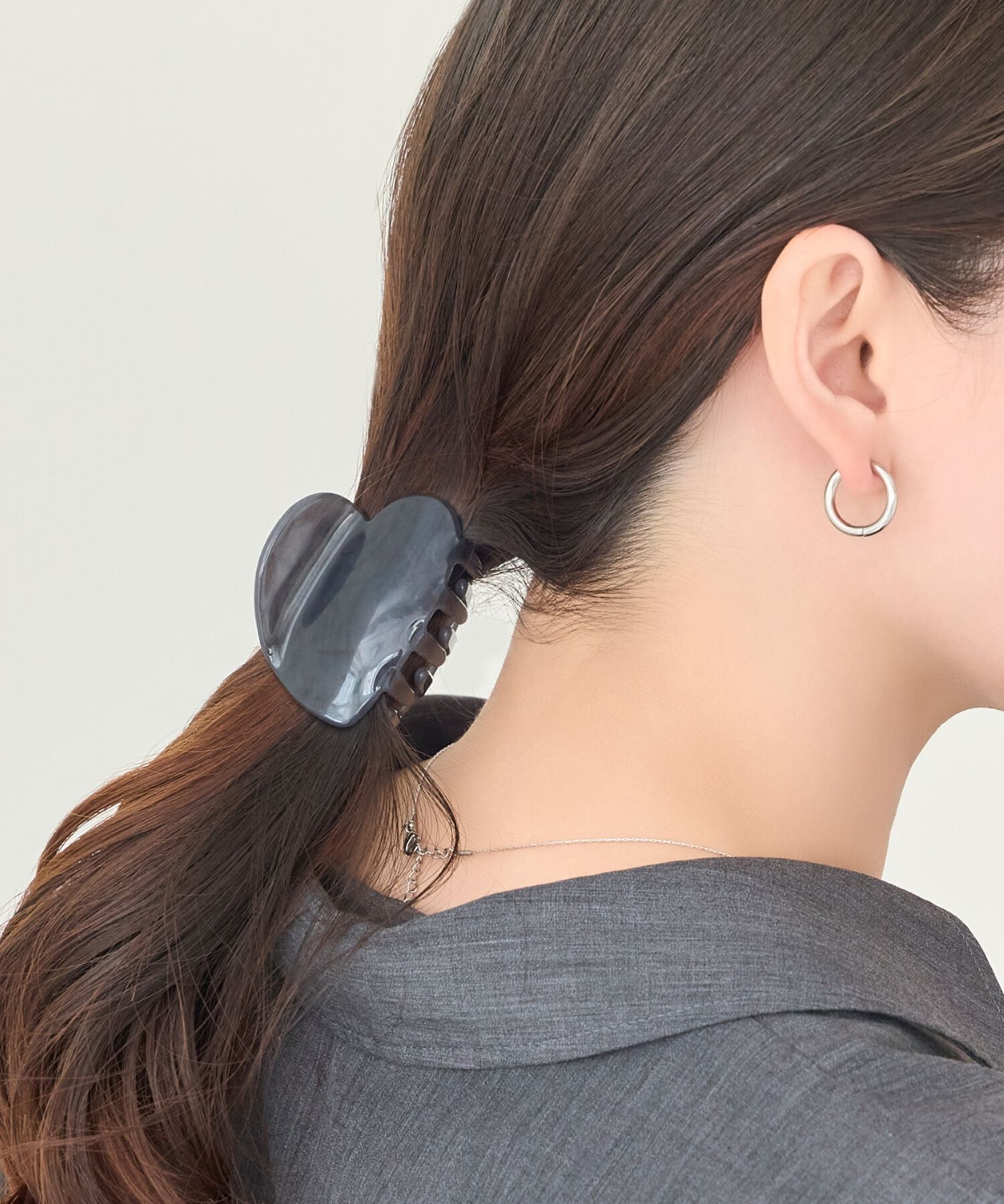 Phoebe「マーブルハートバンスクリップ　ブラック」|その他|