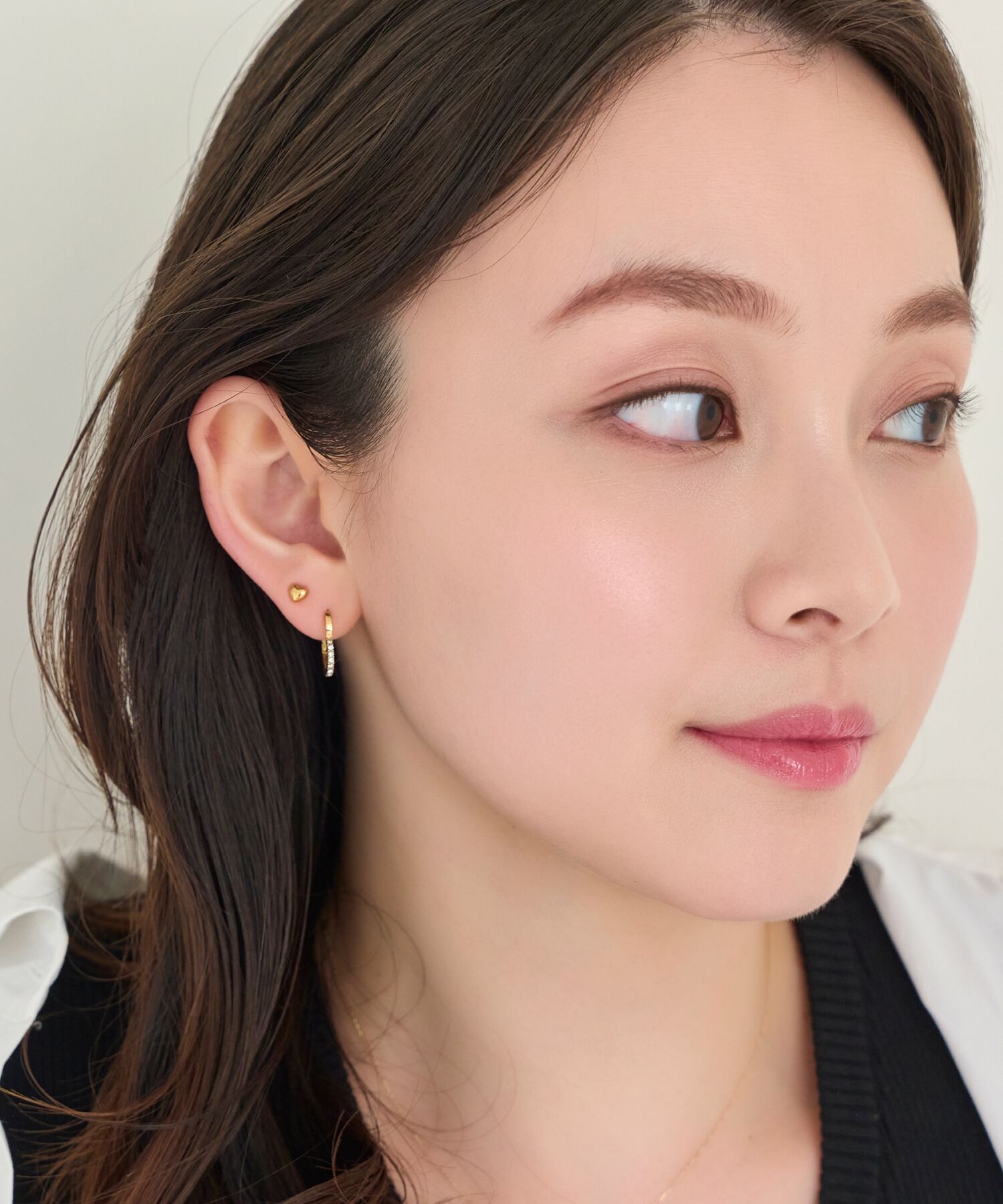 Phoebe「【金属アレルギー対応】パフィーハートピアス　ゴールド/サージカルステンレス」|ピアス|