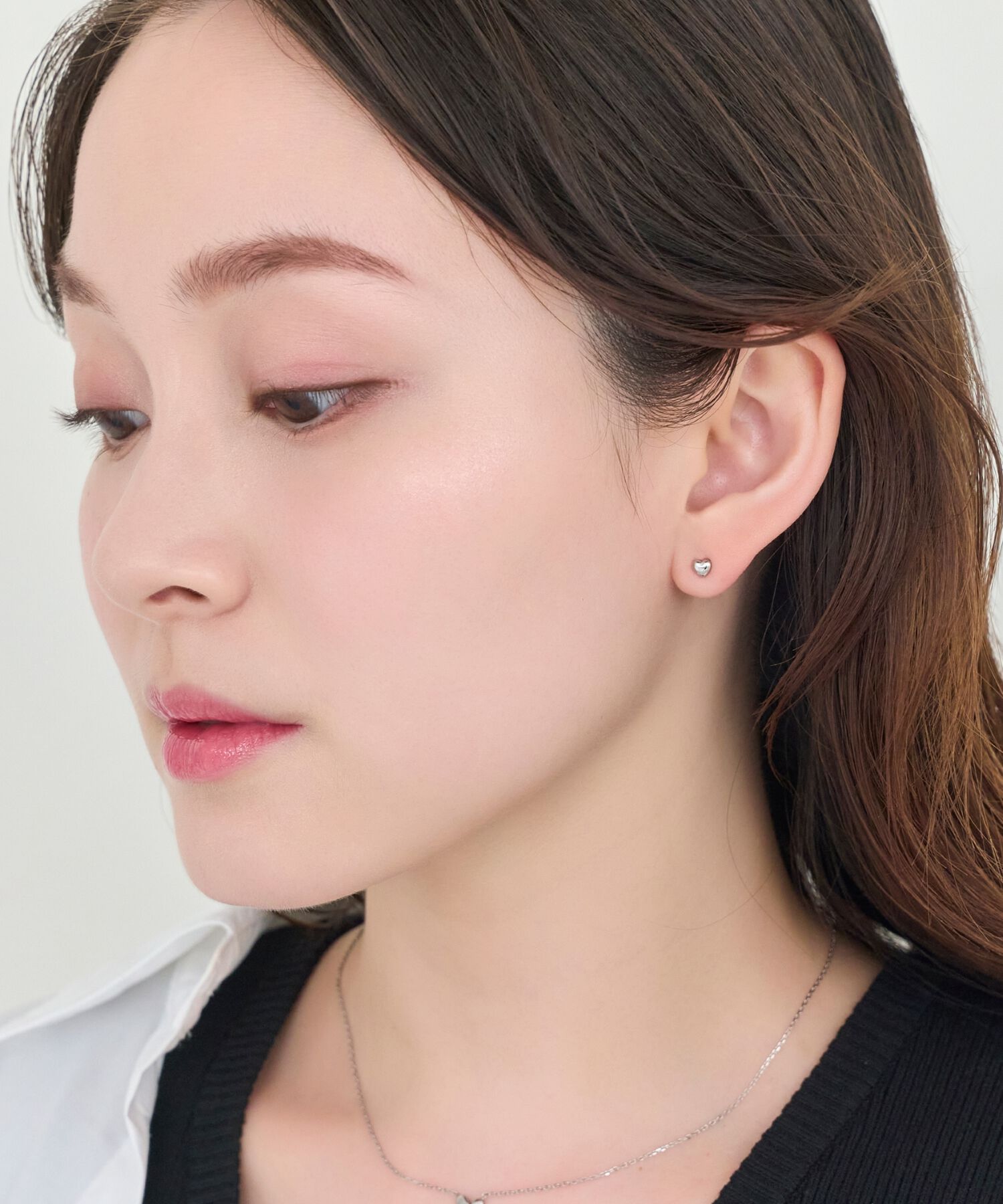 Phoebe「【金属アレルギー対応】パフィーハートピアス　シルバー/サージカルステンレス」|ピアス|