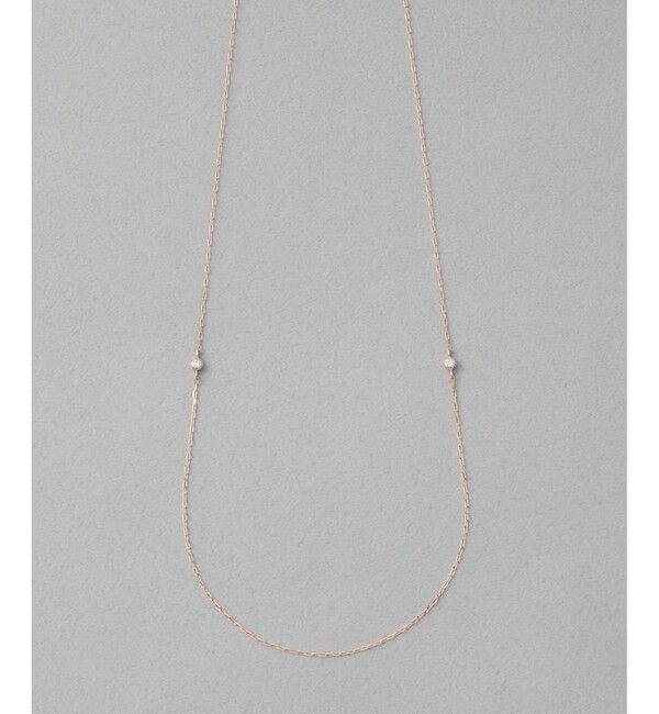 ete「[レイヤー] K18MPG ダイヤモンド ネックレス」|ネックレス|ピンクゴールド