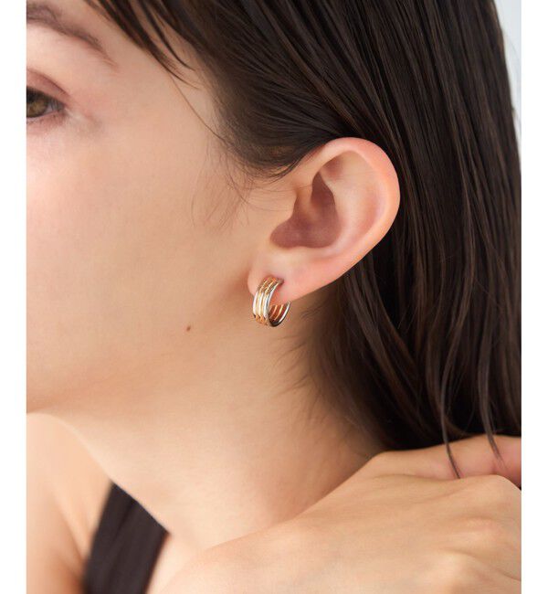 ete「[トリカラー] フープイヤリング」|イヤリング|