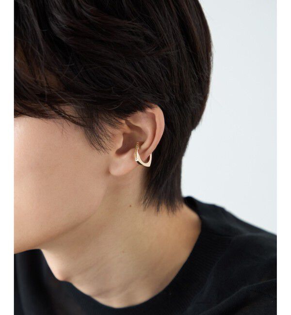 ete「[カラーリスト] ビジュー リバーシブル イヤーカフ ミストピンク」|イヤーカフ|