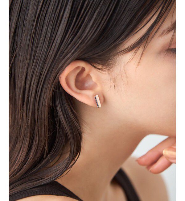 ete「[カラーリスト] ビジュー リバーシブル ピアス ミストピンク」|ピアス|