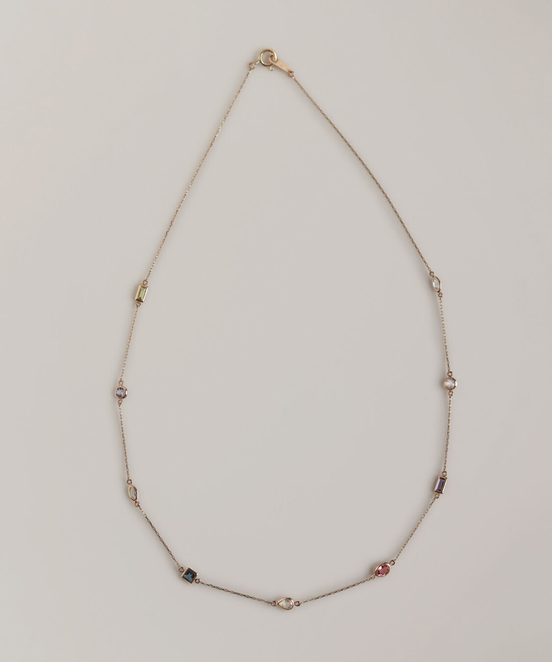  「マルチカラー ストーン ネックレス | K10YG」|ネックレス|