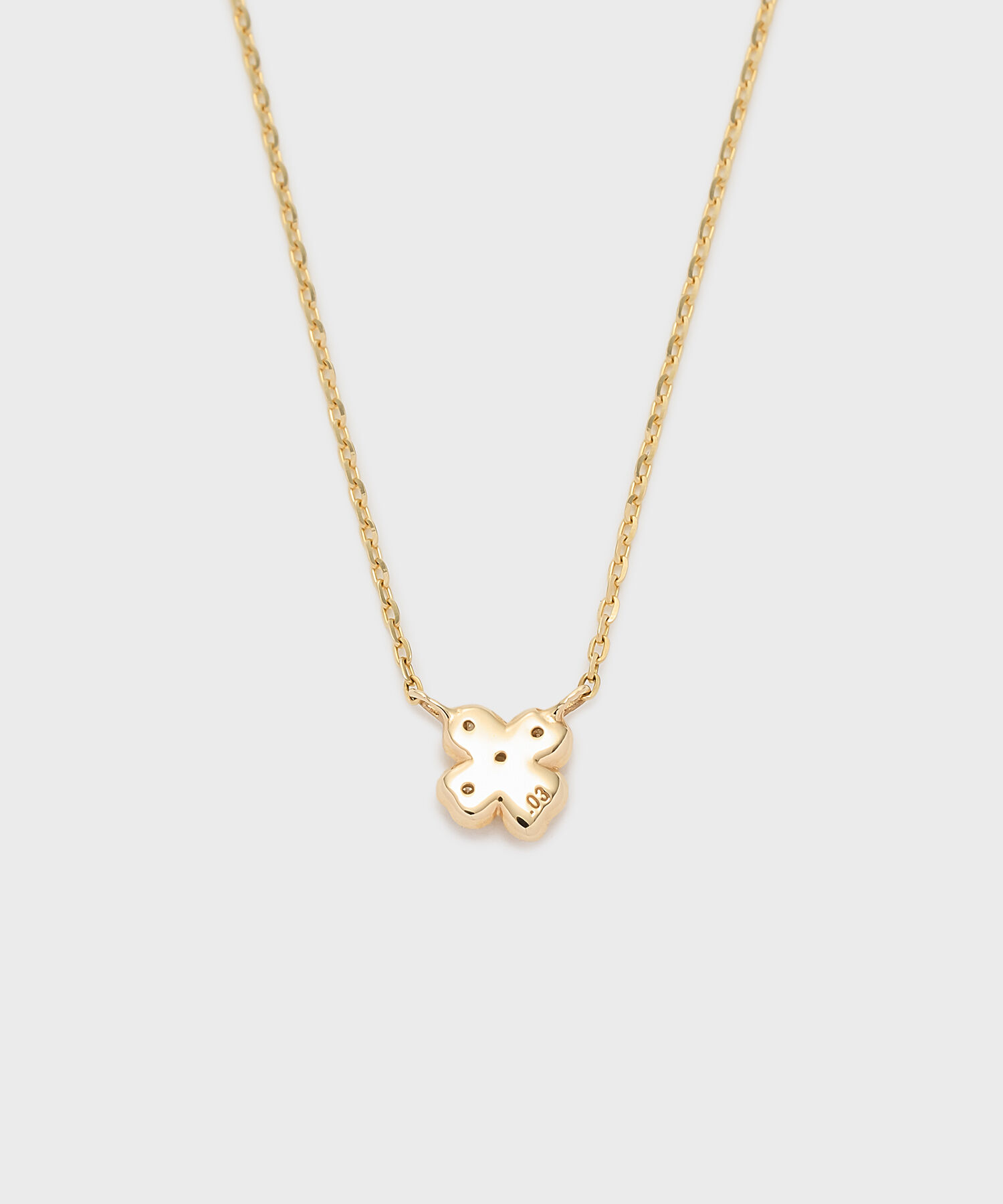 NOJESS「【Tiny Motif】K10ダイヤモンドクローバーネックレス（0.03ct）」|ネックレス|