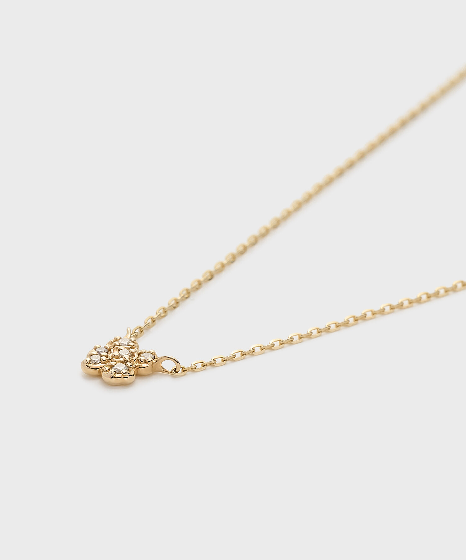 NOJESS「【Tiny Motif】K10ダイヤモンドクローバーネックレス（0.03ct）」|ネックレス|