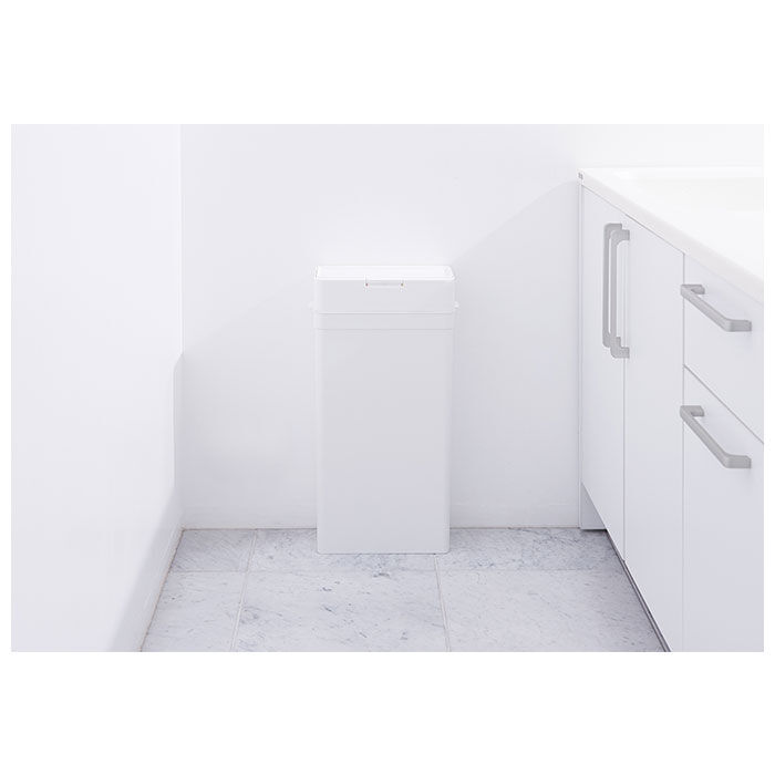 like-it「ゴミ箱 スリム 蓋付き 通販 ライクイット ごみ箱 ふた付き シールズ25 ホワイト グレー」|ダストボックス|