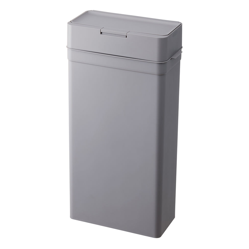 like-it「ゴミ箱 スリム 蓋付き 通販 ライクイット ごみ箱 ふた付き シールズ25 ホワイト グレー」|ダストボックス|グレー1