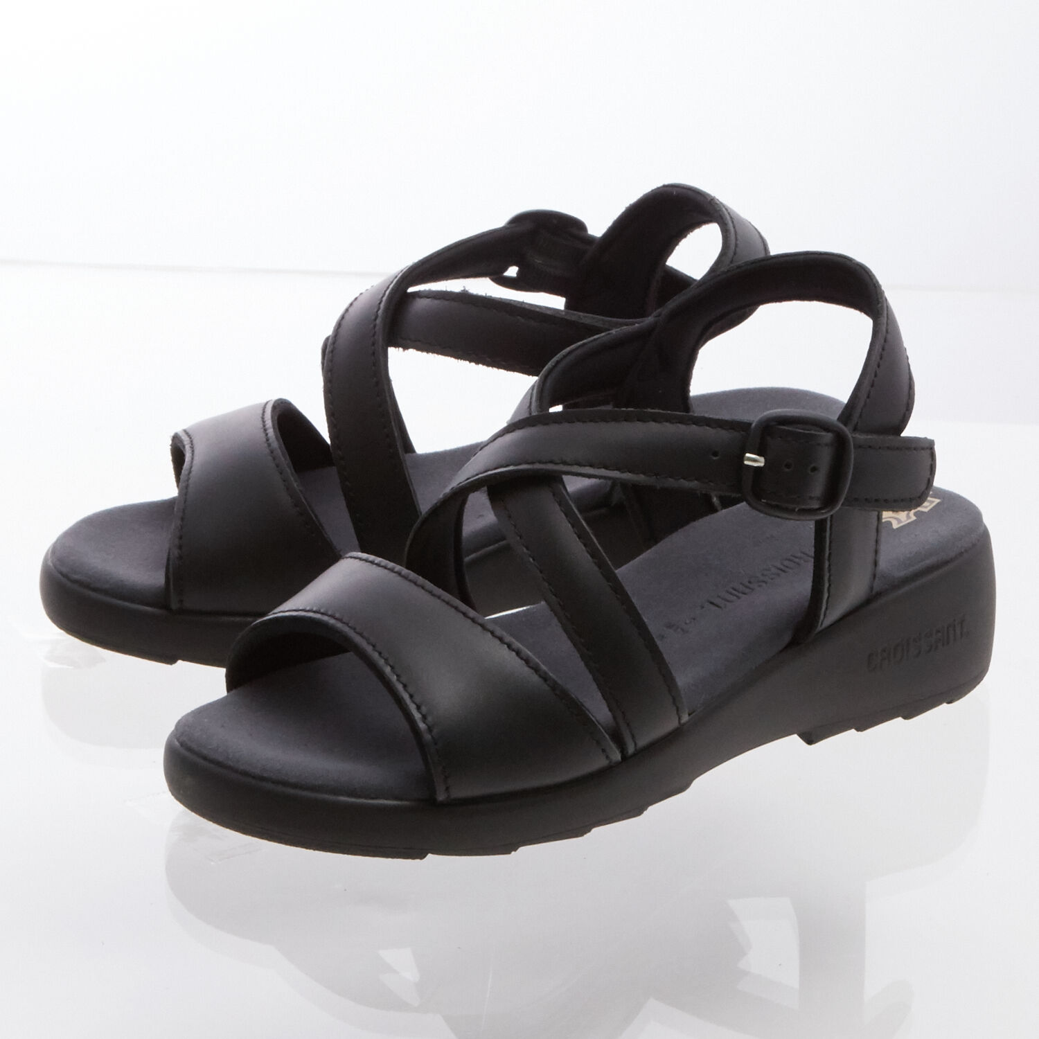 BACKYARD FAMILY「サンダル クロワッサン CROISSANT コンフォートサンダル バックベルト レディース 日本製」|サンダル|ブラック1